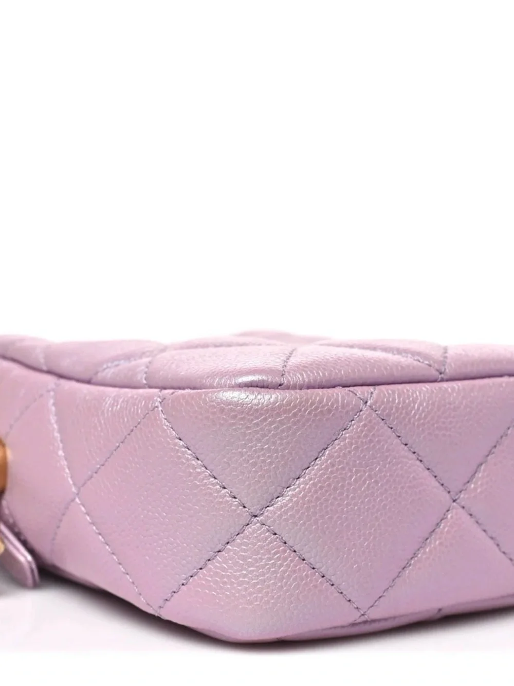 CHANEL 2023 SHIMMERING Pink Mauve Quilted Shoulder Bag with Gold Chain and CC